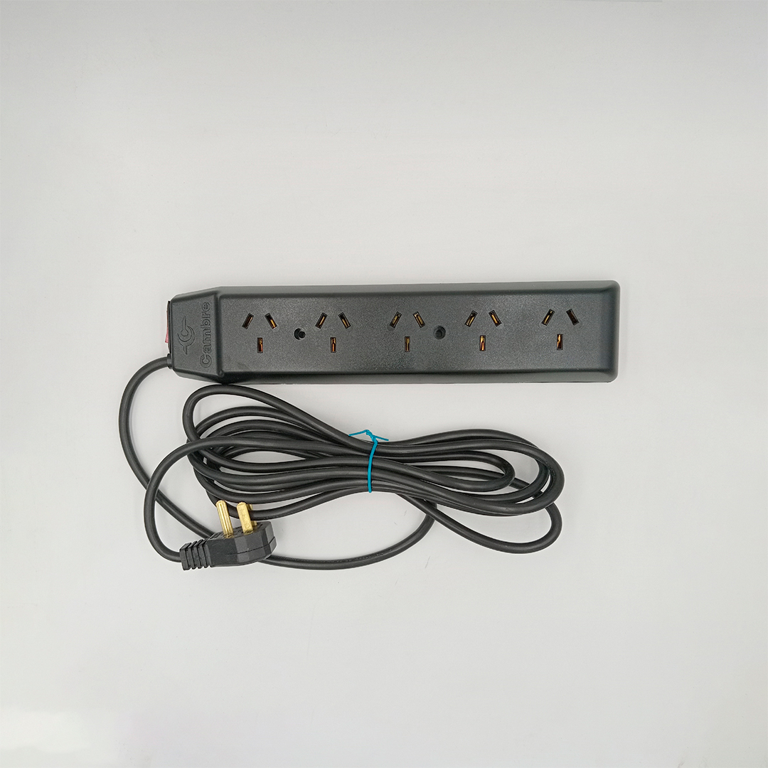 PROLONG DE 5 TOMAS C/CABLE 1.5MTS NEGRO