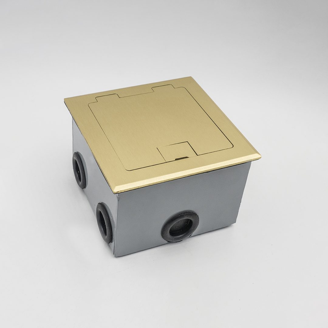 CAJA EMBUTI R   PISO METALICA BRONCE P 4 MODULOS